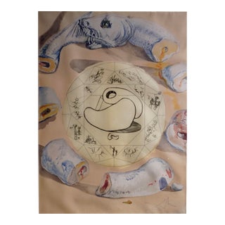 Dali Alchimie Des Philosophes l'Ouraboros H/S Etching on Parchment Surreal Art For Sale