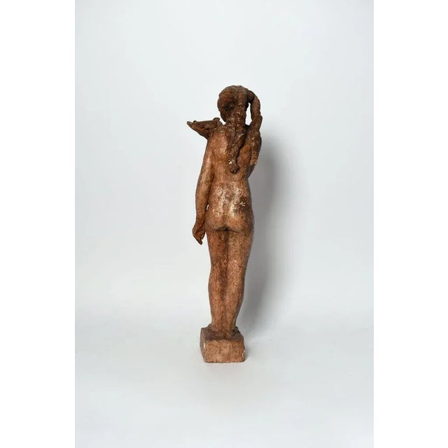 Patinated Plaster Woman Sculpture, 1940s For Sale - Image 3 of 6