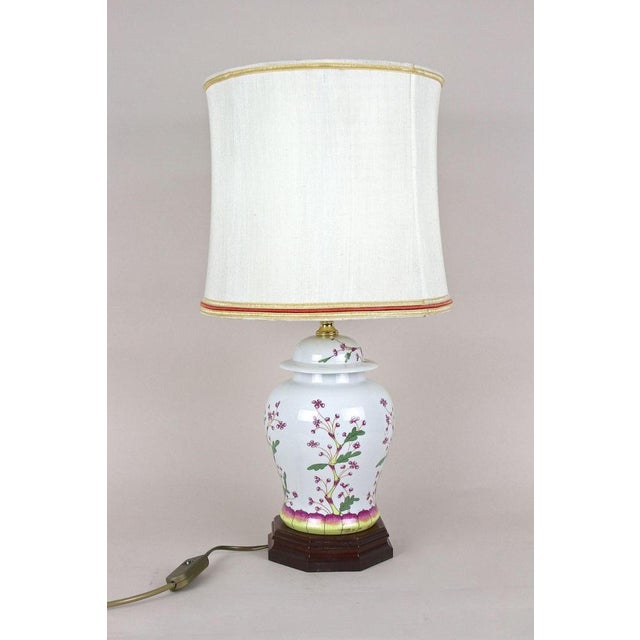 Green Vintage Ceramic Table Lamps with Lampshades, 1970s, Set of 2 For Sale - Image 8 of 18