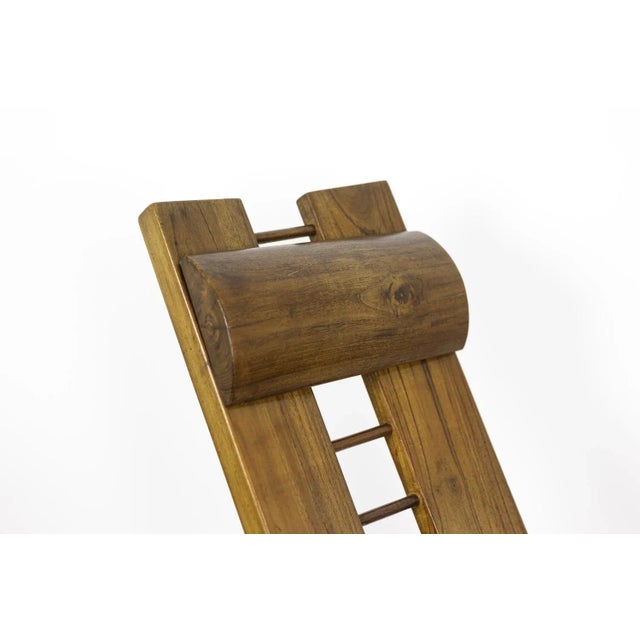 1980s African Style Armchair in Elm by Marcel Ramond, 1980s For Sale - Image 5 of 10