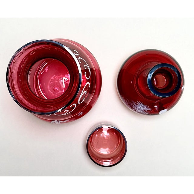 This barware set, believed to be from the 19th century, is associated with famous American artist Mary Gregory. Handmade...