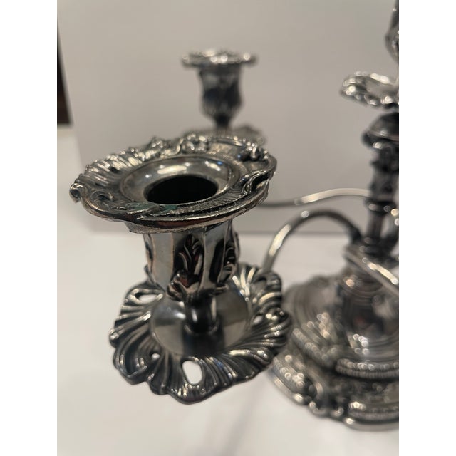 Reed and Barton Silverplate Candelabra For Sale - Image 6 of 8