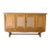 In Style of Henning Kjærnulf Oak Sideboard Credenza With Carved Doors and Four Drawers Danish Mid-Century Modern 1970s For Sale