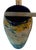 Abstract Textural Art Glass Amber Blue Ovoid Vase For Sale - Image 17 of 17