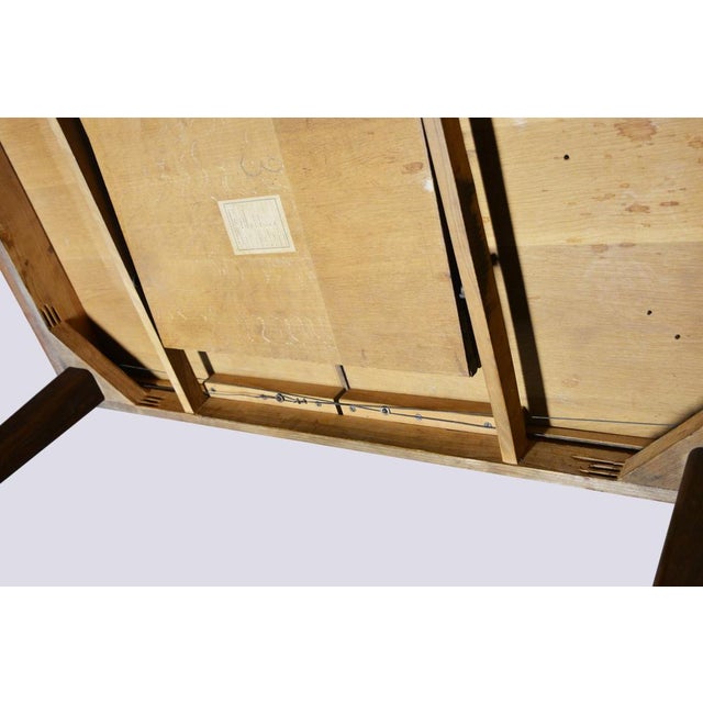 Art Deco Oak Dining Table attributed to Jindřich Halabala for Up ZávodyCzechia, 1940s For Sale - Image 3 of 14