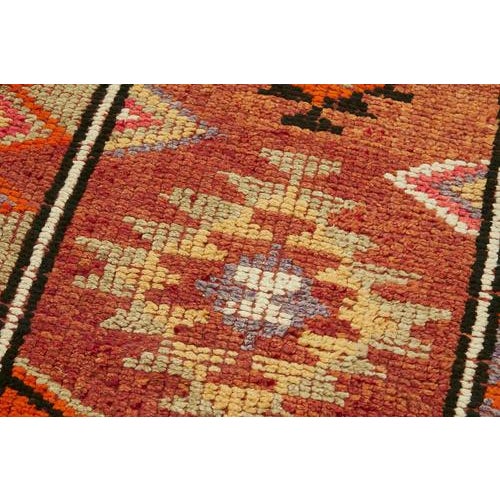 Orange Bohemian Runner Rug For Sale - Image 5 of 7
