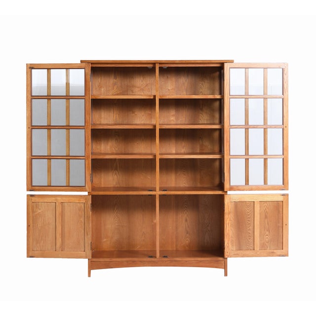 Mission Oak 4 Door Display China Cabinet - Michael's Cherry Stain For Sale - Image 4 of 10