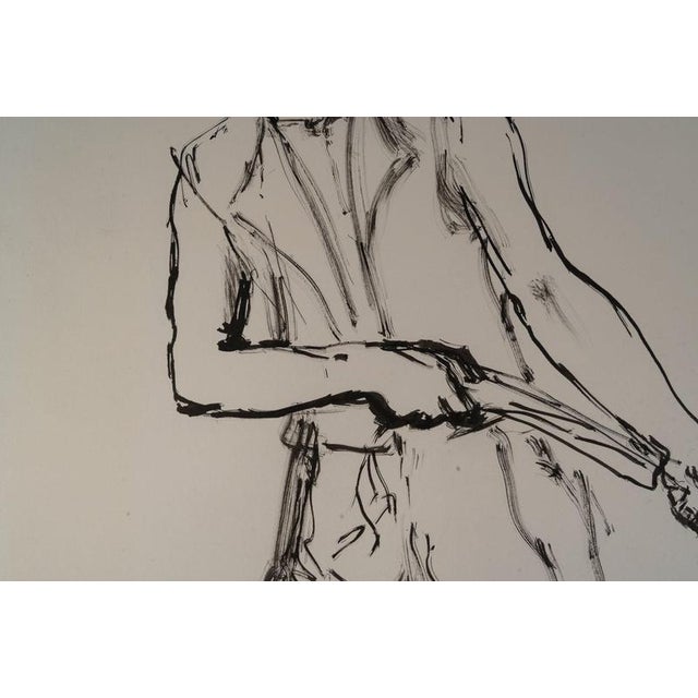 Paper Evelyne Luez, Depicting a Mans Face, 20th Century, Drawing on Paper For Sale - Image 7 of 8