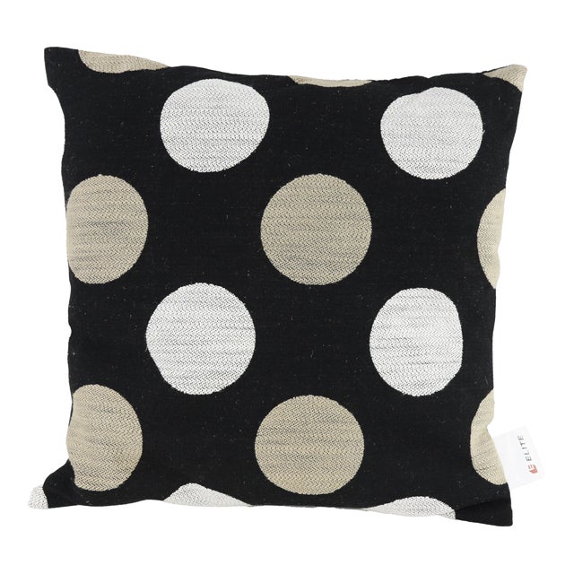 Black and White Polka Dot Throw Pillow For Sale