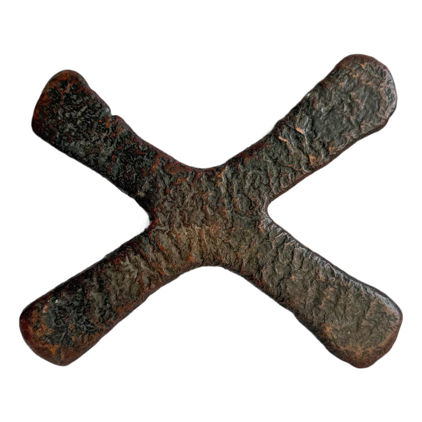 Old Antique Copper X Currency Piece | Chairish