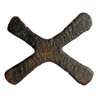 Old Antique Copper X Currency Piece For Sale