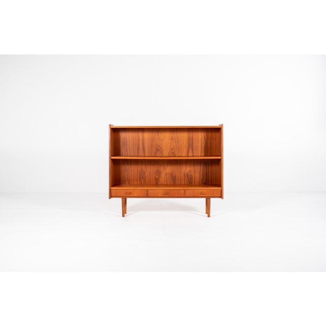 Wood Vintage Scandinavian Teak Bookcase with Drawers, 1960s For Sale - Image 7 of 12