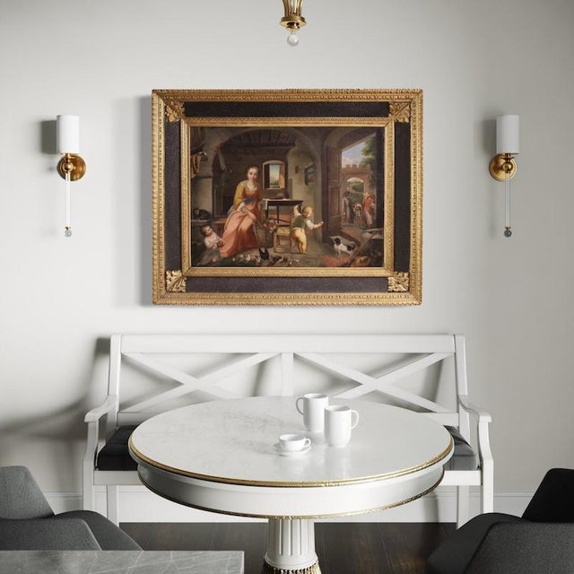Italian Artist, Interior Scene, 1880, Oil on Canvas For Sale - Image 7 of 13