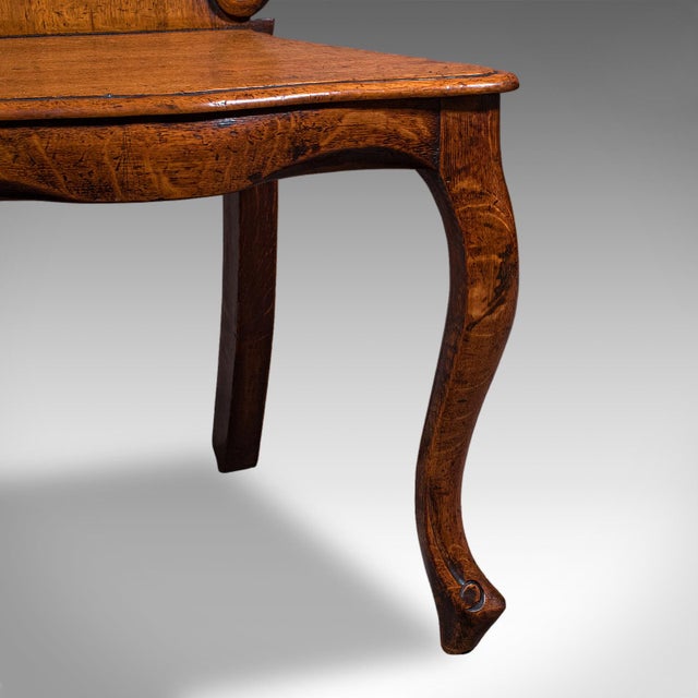 Antique Reception Hall Chair, Scottish, Oak, Side, Occasional Seat, Victorian For Sale - Image 10 of 10