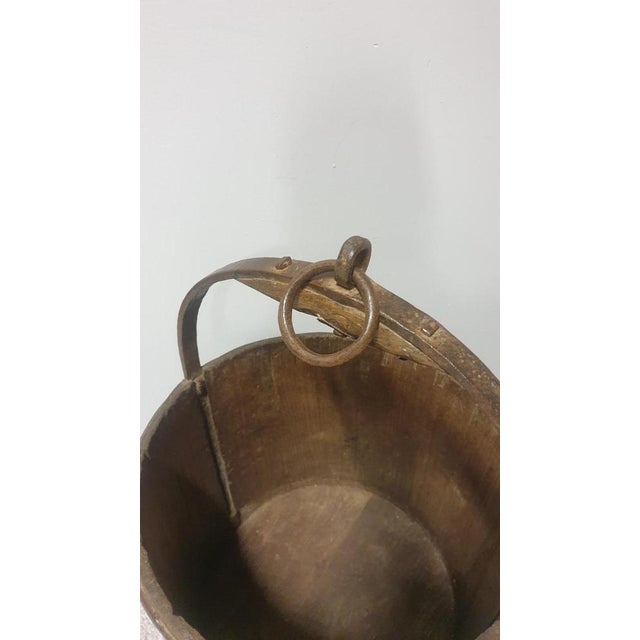 Oak and Iron Log Bin For Sale - Image 3 of 6