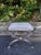 Vintage Hollywood Regency Brass and Nickel Curule Bench in Leopard Velvet For Sale - Image 4 of 4