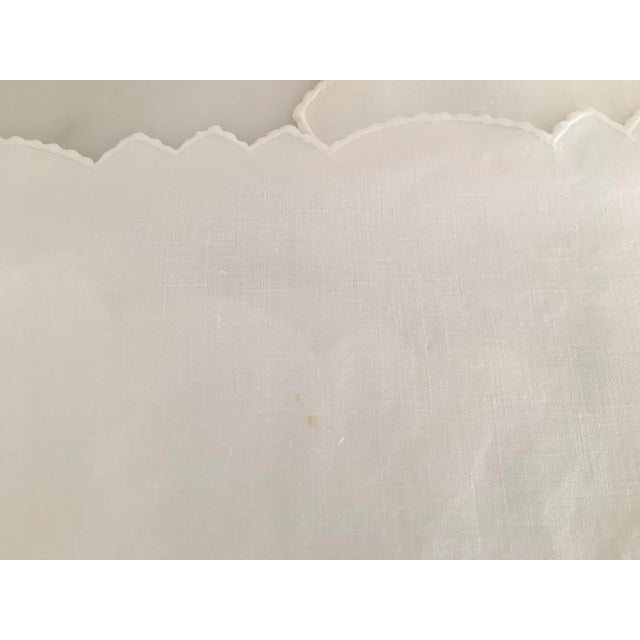 Linen Vintage Embroidered and Monogramed Linen Placemats- Set of 8 For Sale - Image 8 of 13