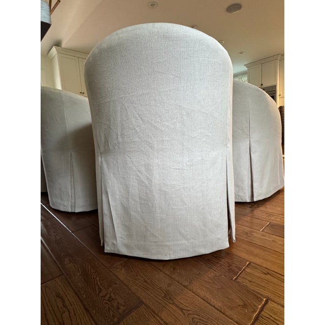 Textile 4 Dining Room Chairs With Casters-2 Sets of 4 Available= 8 Total Available For Sale - Image 7 of 11