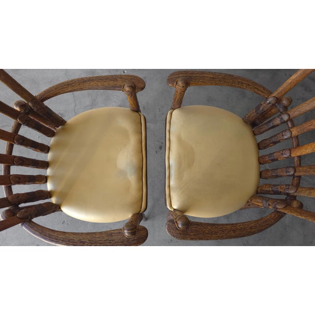 Brown Pair of Palmwood and Leather Mendi Chairs by Pacific Green For Sale - Image 8 of 8