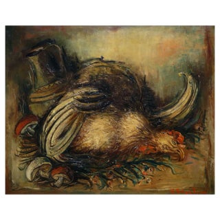 Marc Sterling, Still Life with Chicken, Oil on Canvas, 20th Century For Sale