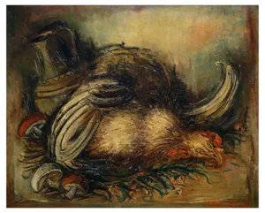 Marc Sterling, Still Life with Chicken, Oil on Canvas, 20th Century