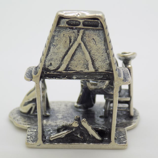 Silver Vintage Italian Silver Hunter with Dog Fireplace Miniature Figurine, 1970s For Sale - Image 8 of 14