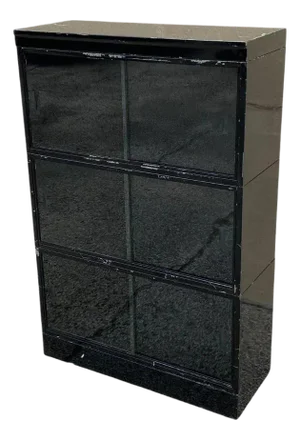Late 20th Century Globe Wernicke Steel Metal Glass Sliding Door 3 Section Stacking Bookcase