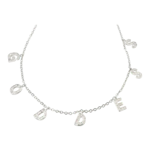 Late 20th Century Goddess Sterling and Crystal Necklace