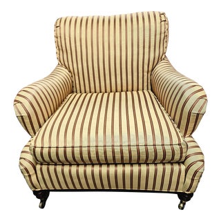 Late 20th Century Hickory Chair Upholstered Club Down Filled Arm Chair For Sale