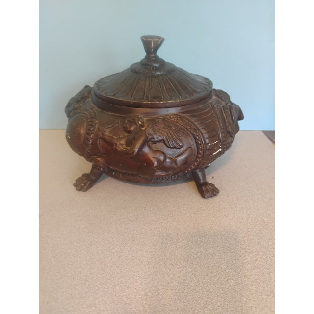 1990s Maitland Smith Bronze Neoclassical Cherub Urn For Sale In Tampa - Image 6 of 6