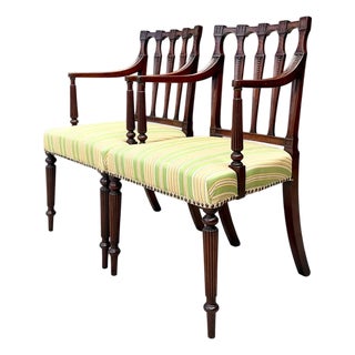 Vintage Carved Wood Chippendale Armchairs - Pair For Sale