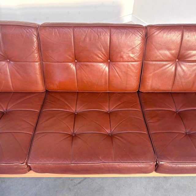 Vintage Three-Seater Lounge Sofa in Leather, 1970s For Sale - Image 11 of 15
