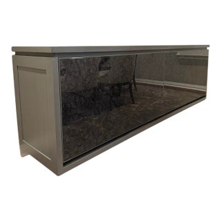 Quality Custom Cabinetry Designer Gray Black Sideboard Buffet For Sale