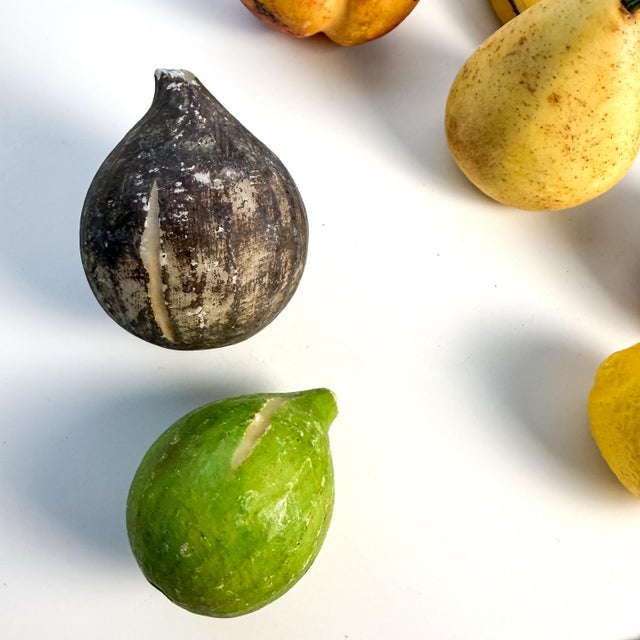 Vintage Hand-Painted Stone Fruit Collection, 10 Pieces For Sale In Raleigh - Image 6 of 12