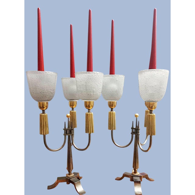 Large Brass Candelabras, 1940s, Set of 2 For Sale - Image 13 of 13