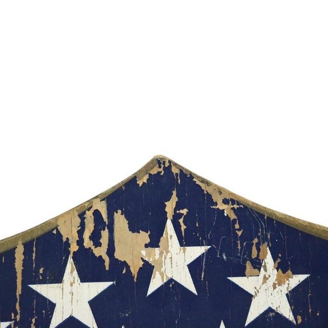 Wood Vintage Americana Wooden Shield Frame & 1904 Philadelphia Press Geo Washington For Sale - Image 7 of 12