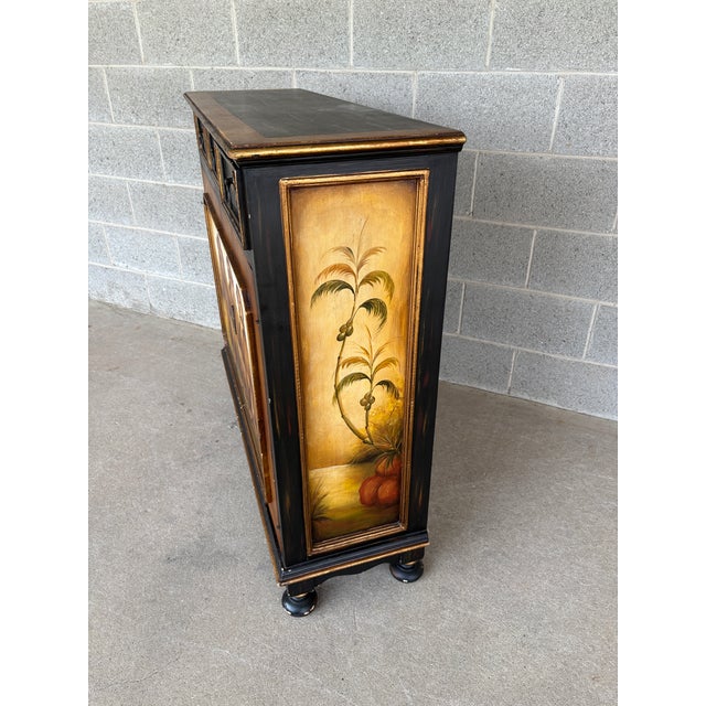 Habersham Furniture Habersham Paint Decorated British Colonial Style 40" Console Cabinet For Sale - Image 4 of 9