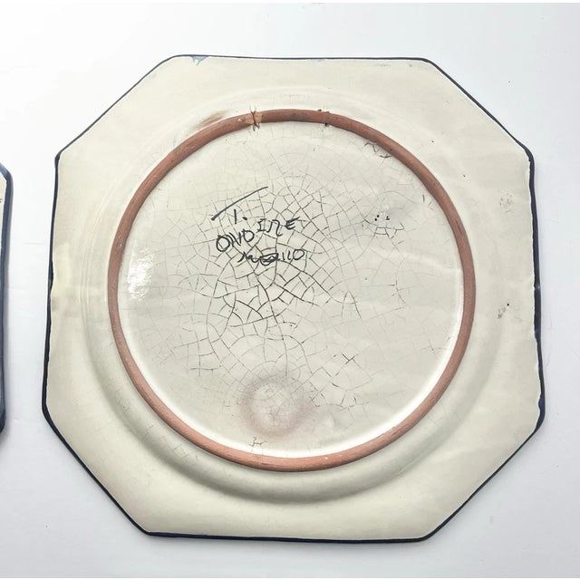 1960s Vintage Onofre Talavera Mexican 4 Octagon Decorative Hanging Dinner Plates For Sale In Dallas - Image 6 of 7