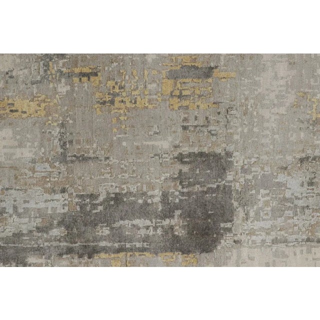 Modern Rug & Kilim’s Oversized Abstract Rug in Silver-Gray and Beige-Brown Patterns 11x19 For Sale - Image 3 of 7