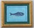 Whale Painting on ocean blue background. Traditional, Minimalism, Folk Art, Pop Art, coastal, nautical. Framed in a...