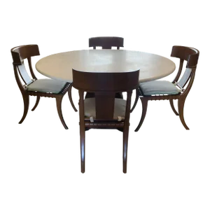 Klismos Dining Chairs Walnut Finish - Set of 4