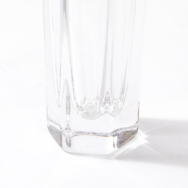 Mid-Century Modern Hexagonal Crystal Vase Signed Bengt Edenfalk for Royal Krona For Sale - Image 13 of 17