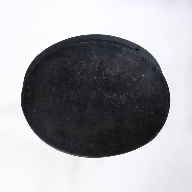 Wood Early 20th Century Oval Tole Tray on Stand For Sale - Image 7 of 12