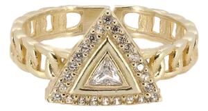 Gold Vermeil Diamond Ring, Size 8