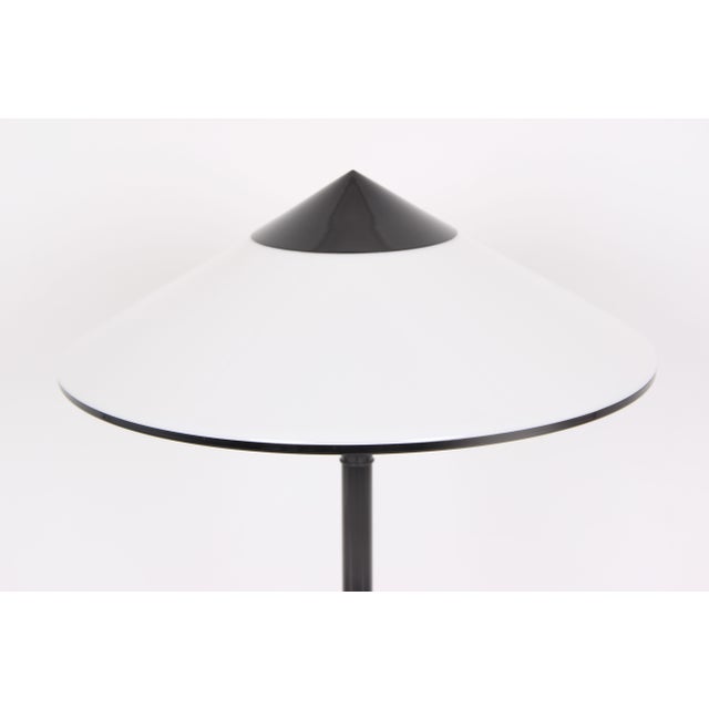 Mid-Century Modern Floor Lamp in Black Metal and Plastic with White Shade, 1960s For Sale - Image 3 of 6