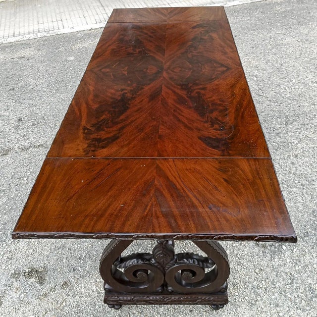 Wood Vintage Carved Desk Table For Sale - Image 7 of 9