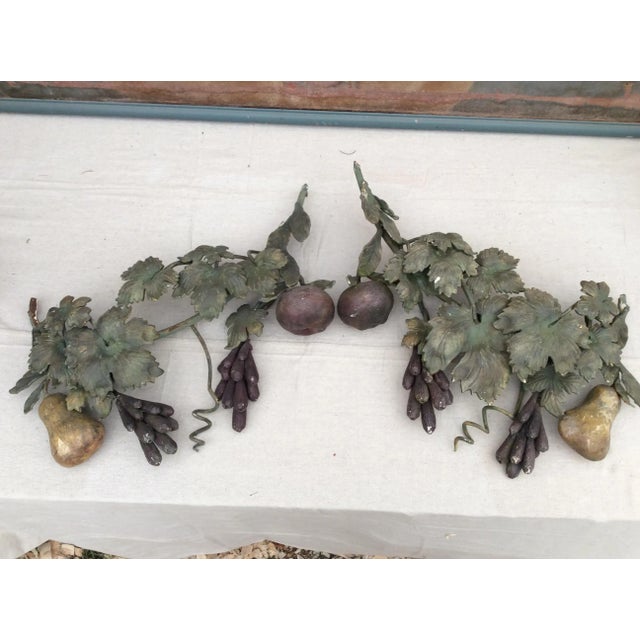 Farmhouse Wrought Iron Fruit and Leaf Fragments - A Pair For Sale - Image 3 of 6