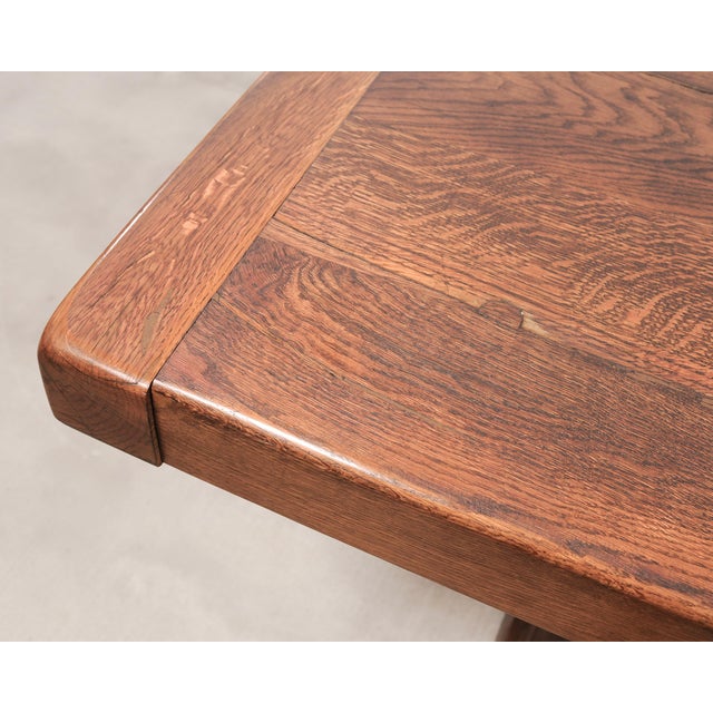 Country French Oak Refectory Farmhouse Trestle Dining Table 8 Ft. For Sale - Image 13 of 17