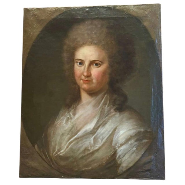 Rococo Portrait of a Young Lady, Attributed to Circle of Antoine Pesne (1683–1757), Prussian / Central European School, c. 1750–1770 For Sale - Image 12 of 13