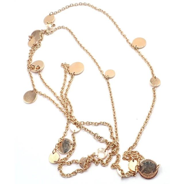 Hermes Confetti Rose Gold 42" Long Link Chain Necklace For Sale - Image 9 of 10